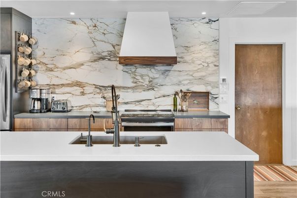Interior, Kitchen, Marble Walls, Recessed Lighting