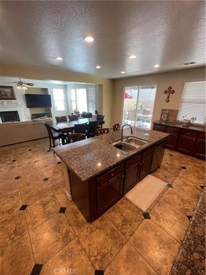 Dining room, Fireplace, Interior, Kitchen, Living room, Recessed Lighting