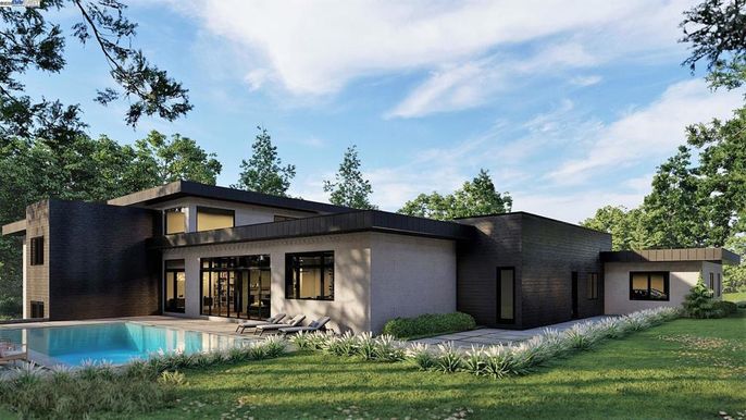 Backyard, Exterior, Facade, Pool, Modern