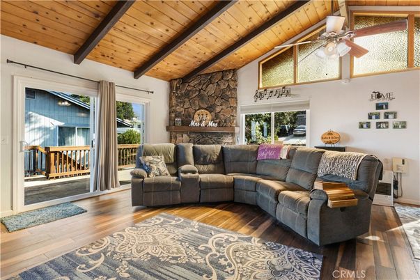 Fireplace, Interior, Living room, Stone Walls, Wooden Beams, Wooden Ceilings, Wood Texture Flooring