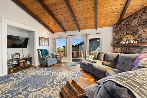 Fireplace, Interior, Living room, Stone Walls, Wooden Beams, Wooden Ceilings, Wood Texture Flooring