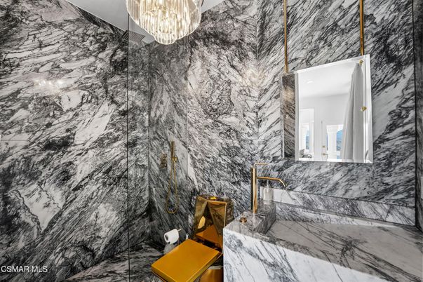Bathroom, Chandelier, Interior, Marble, Marble Walls