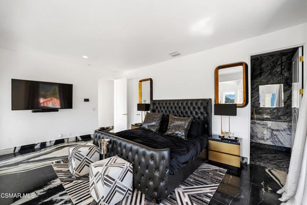 Bedroom, Interior, Marble, Recessed Lighting