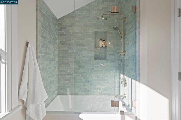 Bathroom, Glass Shower, Interior, Stone Walls