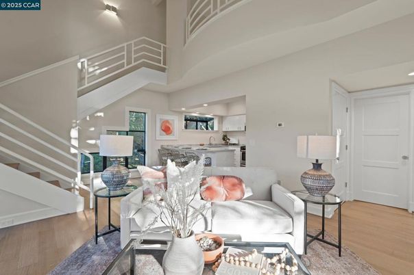 Interior, Kitchen, Living room, Recessed Lighting, Wood Texture Flooring