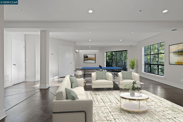 Billiard Table, Game Room, Interior, Living room, Recessed Lighting, Wood Texture Flooring