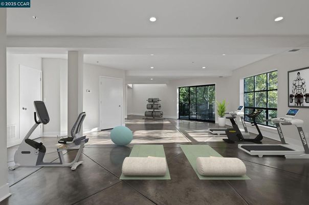 Fitness Equipment, Gym, Interior, Recessed Lighting
