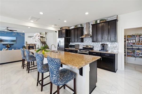 Interior, Kitchen, Marble, Recessed Lighting, Stainless Steel Appliances