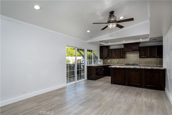 Interior, Kitchen, Recessed Lighting, Wood Texture Flooring