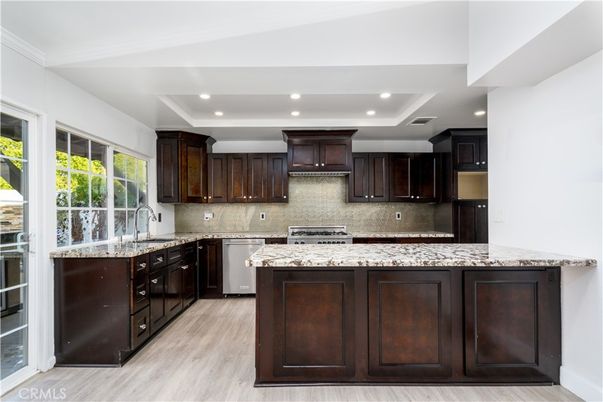 Interior, Kitchen, Recessed Lighting, Wood Texture Flooring