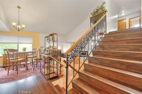 Chandelier, Dining room, Interior, Wood Texture Flooring