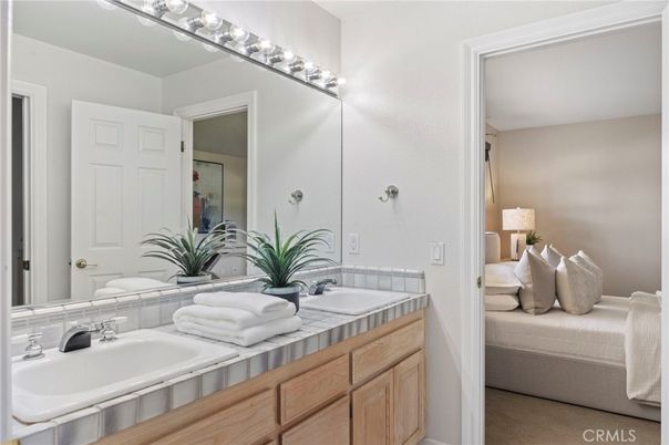 Bathroom, Dual Sink Vanities, Interior, Tile Countertops