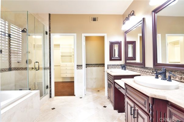 Bathroom, Dual Sink Vanities, Glass Shower, Interior