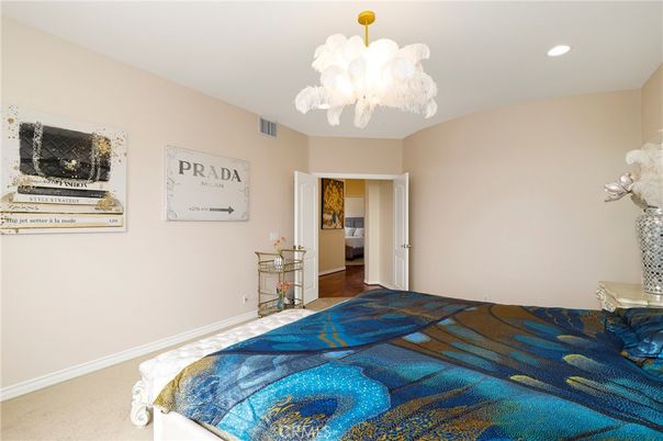 Bedroom, Chandelier, Interior, Recessed Lighting
