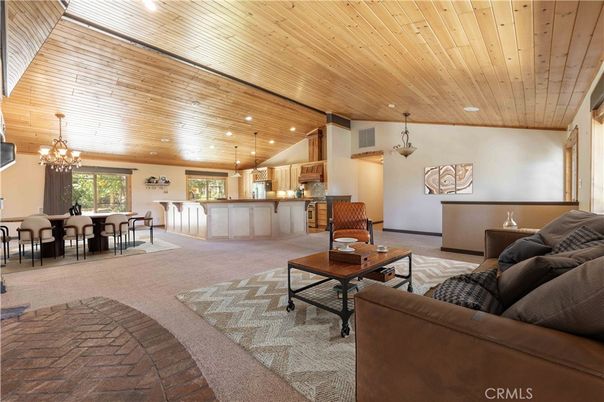 Chandelier, Dining room, Interior, Kitchen, Living room, Pendant Lights, Recessed Lighting, Wooden Ceilings