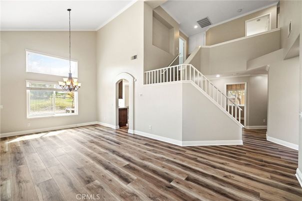 Chandelier, Interior, Recessed Lighting, Wood Texture Flooring