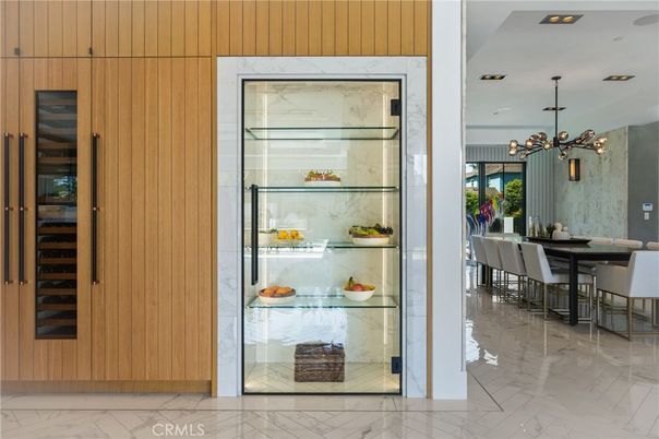 Dining room, Interior, Marble, Pendant Lights, Recessed Lighting