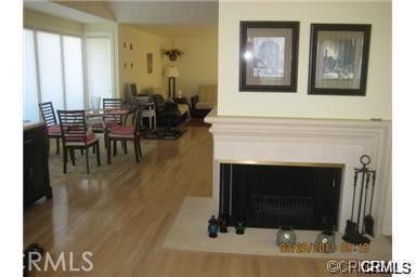 Dining room, Fireplace, Interior, Wood Texture Flooring