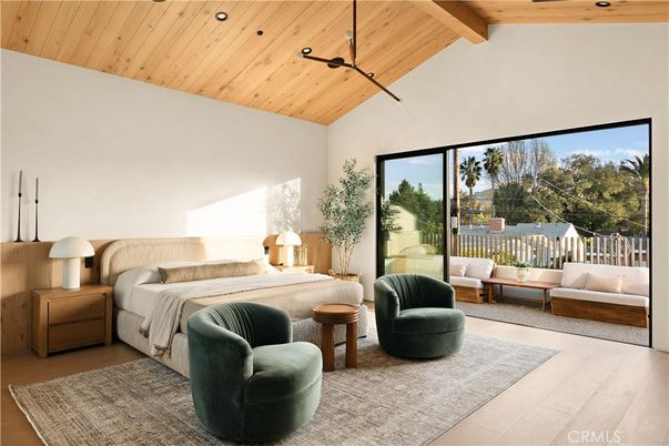Bedroom, Interior, Recessed Lighting, Wooden Beams, Wooden Ceilings, Wood Texture Flooring
