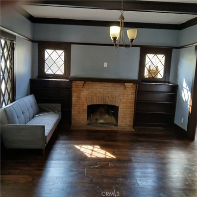 Fireplace, Interior, Pendant Lights, Wood Texture Flooring
