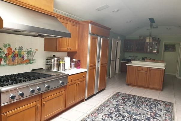 Chandelier, Interior, Kitchen, Stainless Steel Appliances