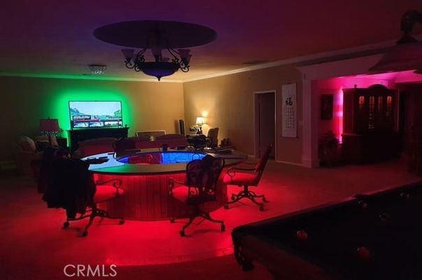 Billiard Table, Chandelier, Game Room, Interior