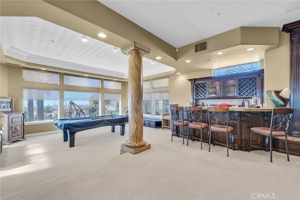 Billiard Table, Game Room, Interior, Recessed Lighting