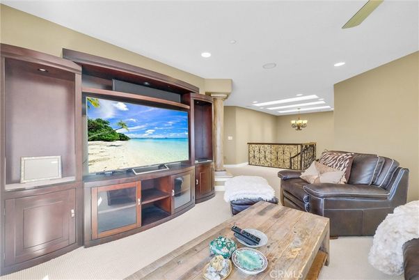 Chandelier, Interior, Living room, Recessed Lighting, Wood Texture Flooring