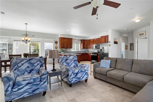 Dining room, Interior, Kitchen, Living room, Pendant Lights, Recessed Lighting, Stainless Steel Appliances