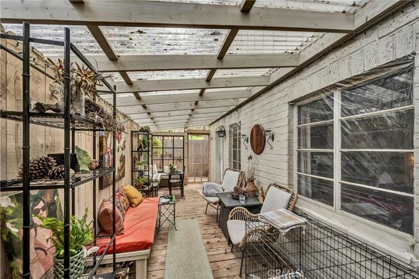 Interior, Stone Walls, Sun Room, Wood Texture Flooring