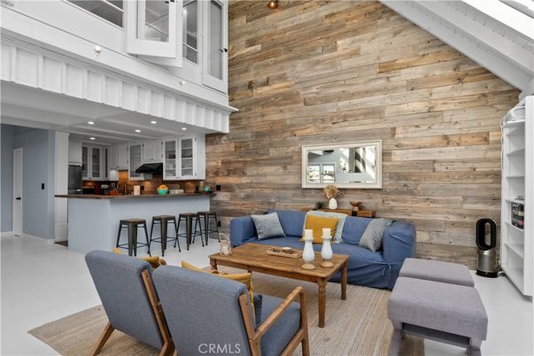 Interior, Kitchen, Living room, Recessed Lighting, Wooden Walls