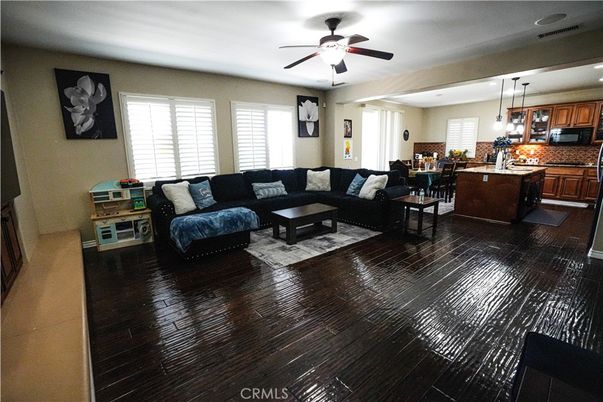 Dining room, Interior, Kitchen, Living room, Pendant Lights, Recessed Lighting, Wood Texture Flooring