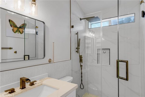 Bathroom, Glass Shower, Interior, Marble Walls