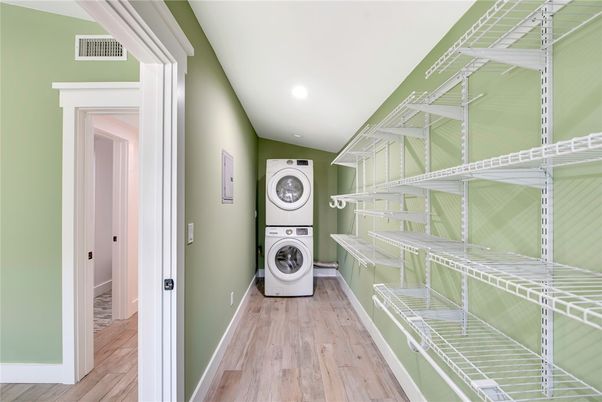 Interior, Recessed Lighting, Utility Closets, Washer, Wood Texture Flooring