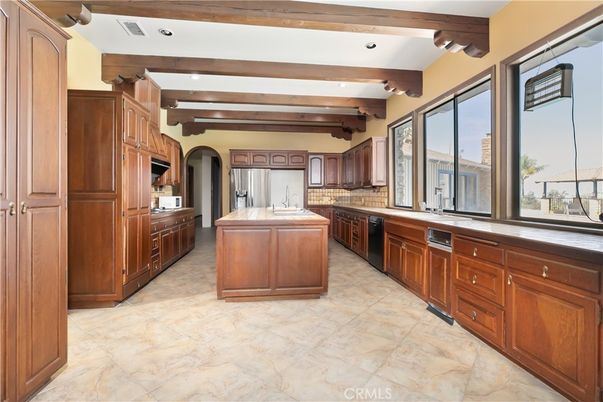 Interior, Kitchen, Recessed Lighting, Wooden Beams