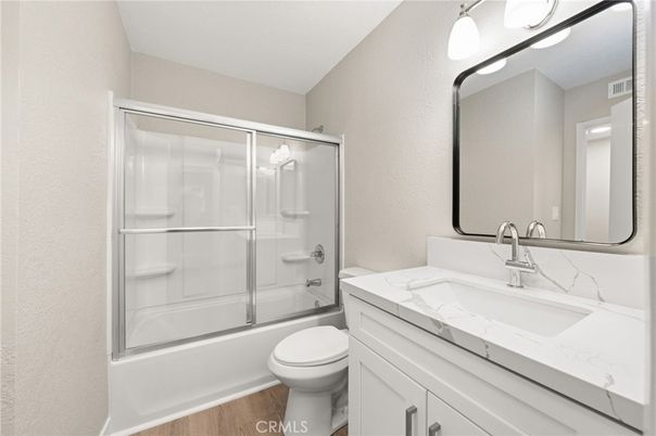 Bathroom, Glass Shower, Interior, Wood Texture Flooring
