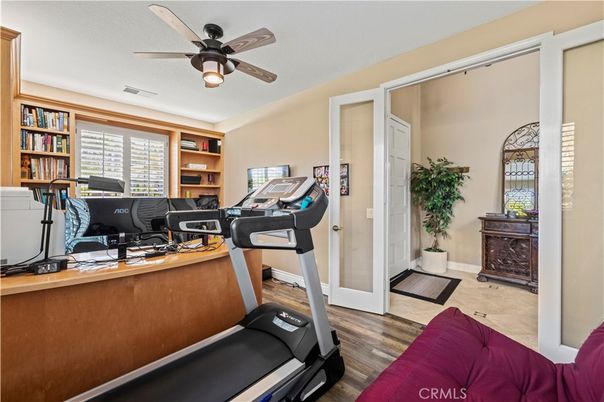 Fitness Equipment, Home Office, Interior, Wood Texture Flooring