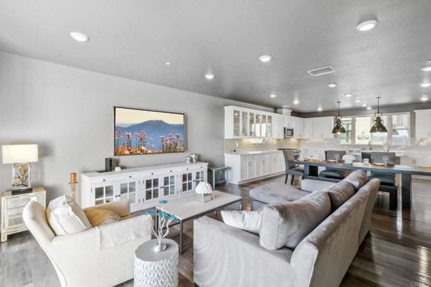 Dining room, Interior, Kitchen, Living room, Pendant Lights, Recessed Lighting, Wood Texture Flooring