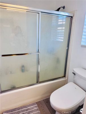 Bathroom, Glass Shower, Interior, Wood Texture Flooring