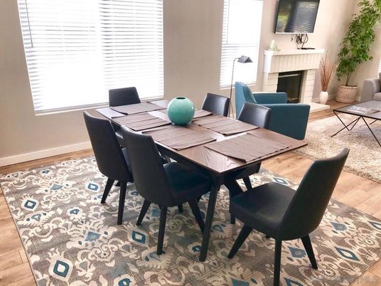 Dining room, Fireplace, Interior, Living room, Wood Texture Flooring