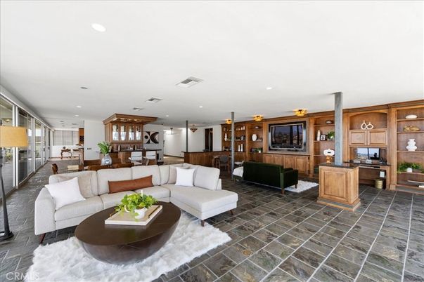 Interior, Kitchen, Living room, Recessed Lighting, Wooden Walls