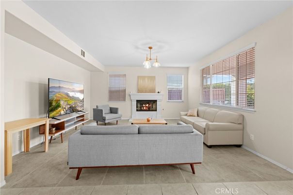 Fireplace, Interior, Living room, Pendant Lights