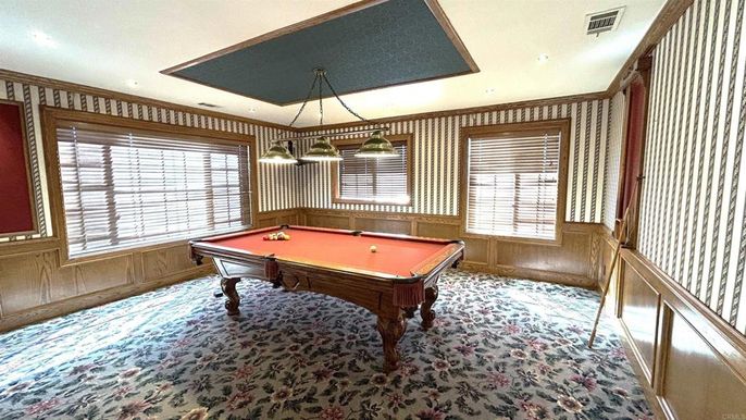 Billiard Table, Game Room, Interior, Pendant Lights