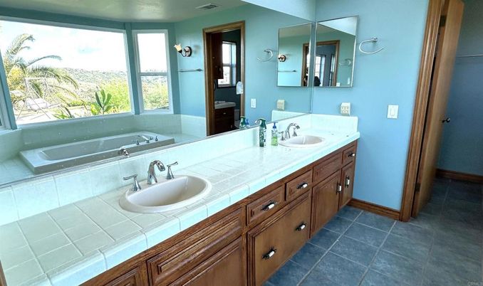 Bathroom, Dual Sink Vanities, Interior, Tile Countertops