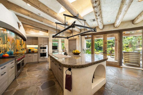 Interior, Kitchen, Recessed Lighting, Stainless Steel Appliances, Wooden Beams