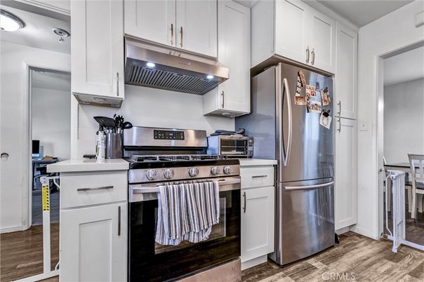 Interior, Kitchen, Stainless Steel Appliances, Wood Texture Flooring