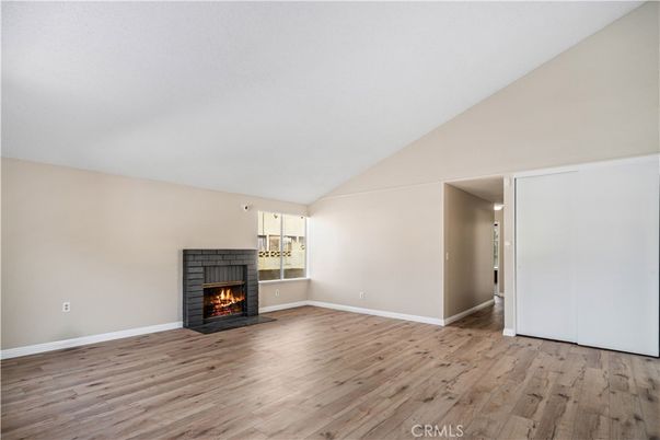 Empty room, Fireplace, Interior, Wood Texture Flooring