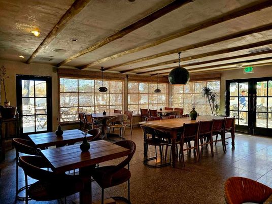 Dining room, Interior, Pendant Lights, Recessed Lighting, Wooden Beams