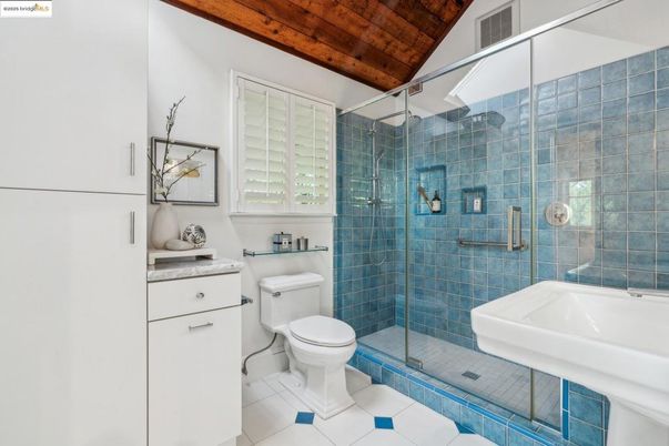 Bathroom, Glass Shower, Interior, Wooden Ceilings
