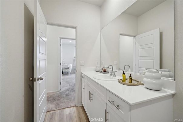 Bathroom, Dual Sink Vanities, Interior, Wood Texture Flooring